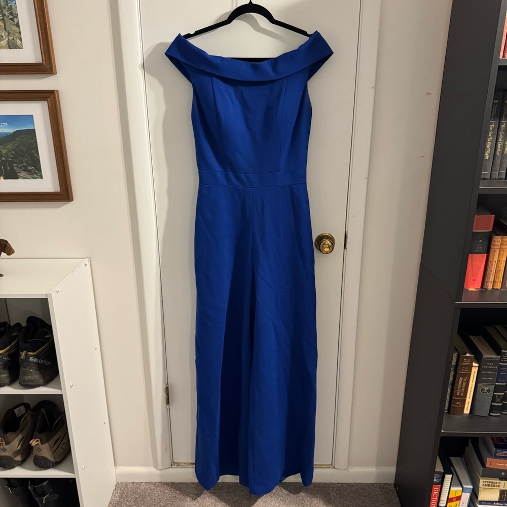 Sherri Hill Strapless Royal Blue Jumpsuit